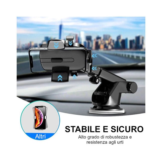 Leroymerlin Porta Cellulare Auto Ventosa Cruscotto Universale – Supporto Smartphone Macchina - Nero Offerta speciale