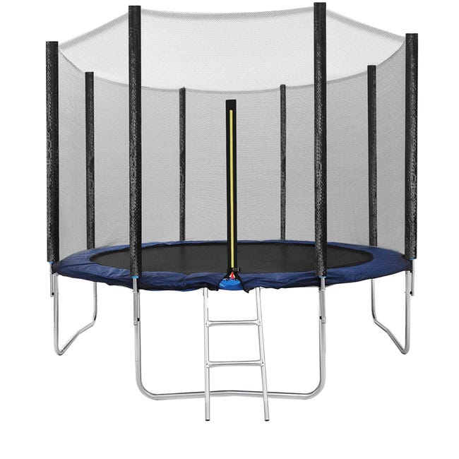 Leroymerlin Balzo Trampolino Tappeto diametro 305 Elastico con Rete di Sicurezza 8 Pali Imbottiti Scaletta e Rivestimento sui Bordi Ideale per Giardino Grande vendita