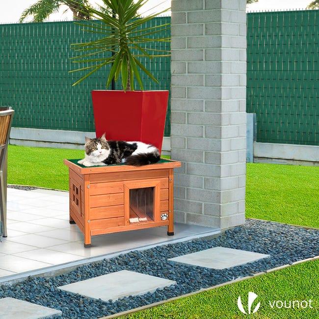 Leroymerlin Casetta per Gatti in Legno con Finestra e Porta Cuccia Casa per Gatti 57x45x43cm Offerta Anniversario