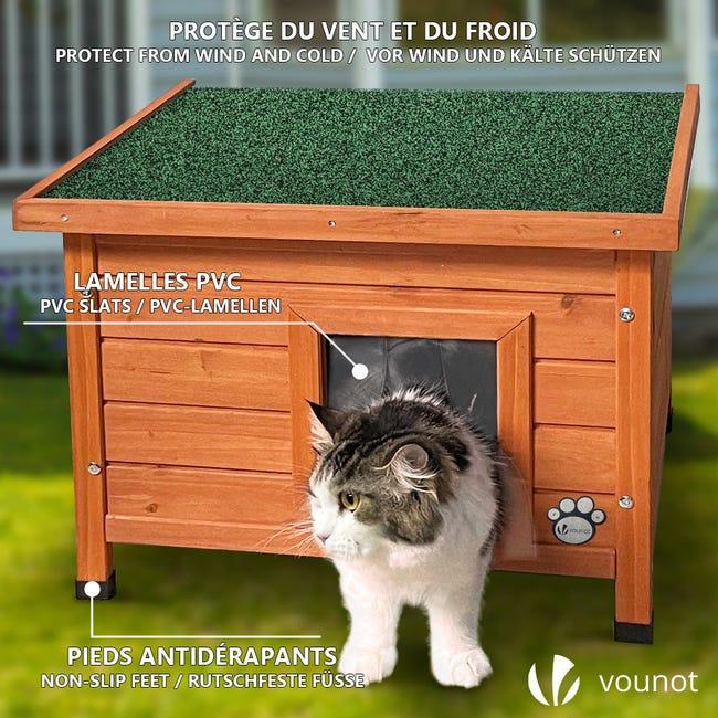 Leroymerlin Casetta per Gatti in Legno con Finestra e Porta Cuccia Casa per Gatti 57x45x43cm Offerta Anniversario