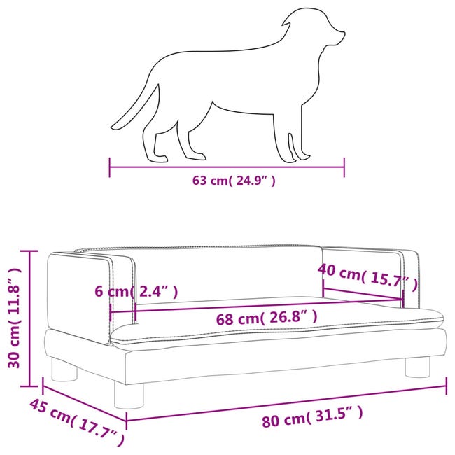 Leroymerlin vidaXL Lettino per Cani Grigio Scuro 80x45x30 cm in Velluto Offerta migliore