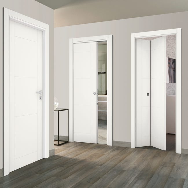 Leroymerlin Porta tamburata scorrevole Mood bianco L 80 x H 210 cm reversibile Liquidazione