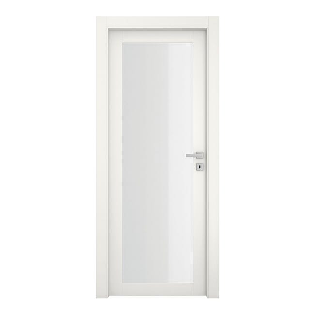 Leroymerlin Porta tamburata battente Glass vetrata bianco L 80 x H 210 cm sinistra Offerta settimanale