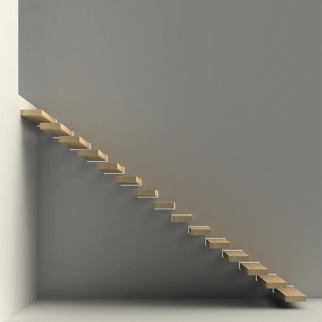 Leroymerlin Gradino Wall in legno bianco L 900 mm H 300 mm Rilascio limitato