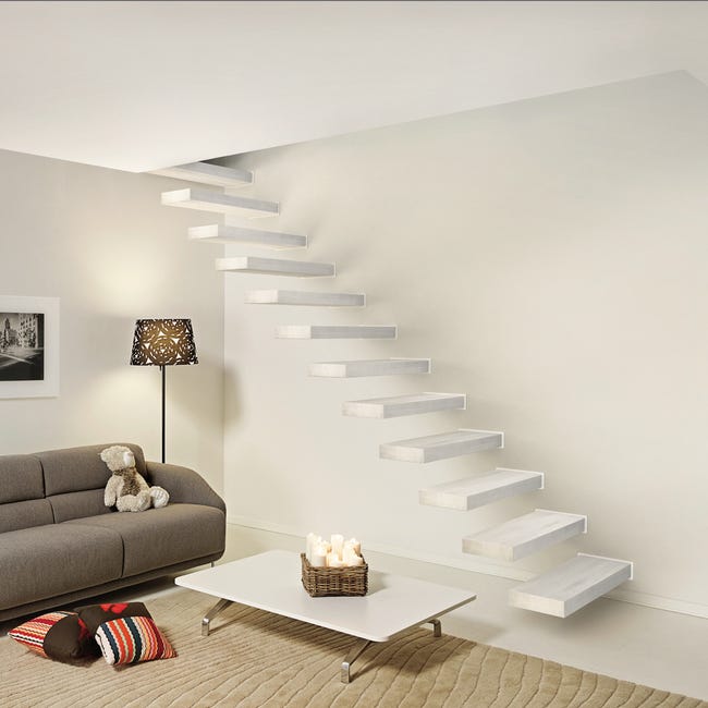 Leroymerlin Gradino Wall in legno bianco L 900 mm H 300 mm Rilascio limitato