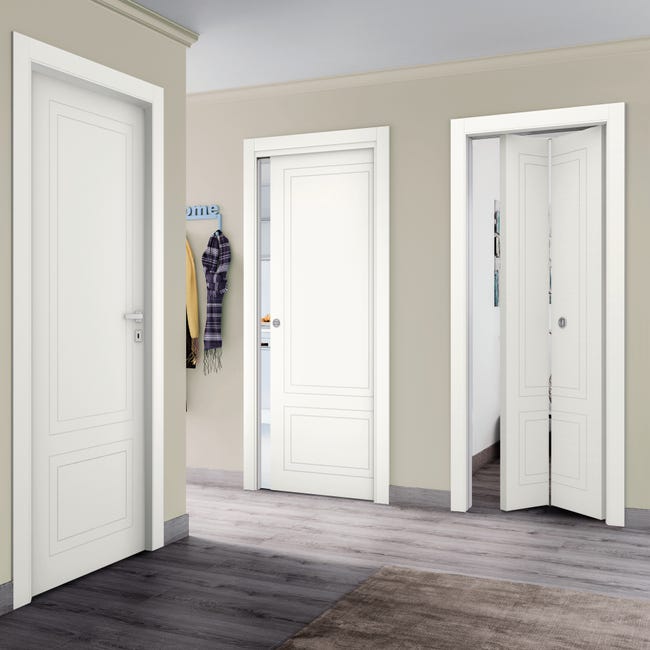 Leroymerlin Porta tamburata scorrevole Nobel bianco L 80 x H 210 cm reversibile Ultimi due giorni