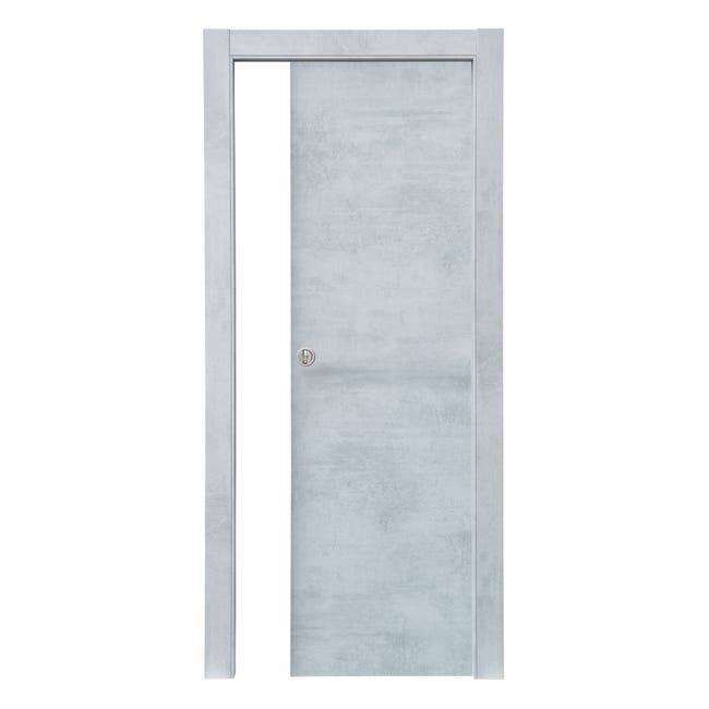 Leroymerlin Porta scorrevole Cemento cemento grigio L 70 x H 210 cm reversibile Sostegno trimestrale