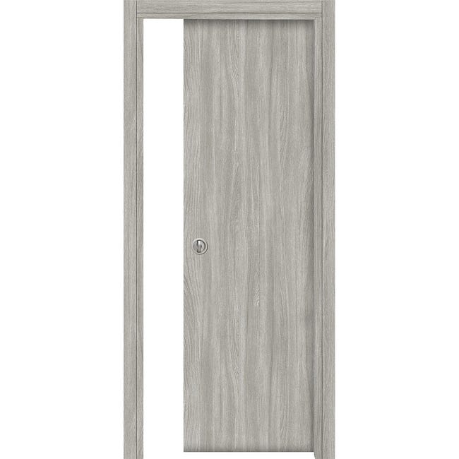 Leroymerlin Porta scorrevole Braque olmo grigio L 80 x H 210 cm reversibile Enormi sconti