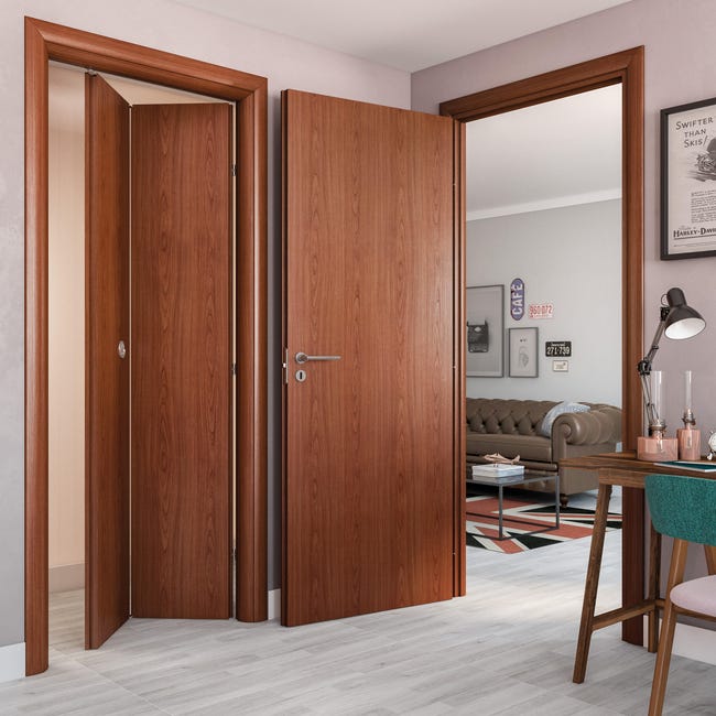 Leroymerlin Porta pieghevole a libro simmetrica Rose ciliegio L 80 x H 210 cm sinistra Esporta salva