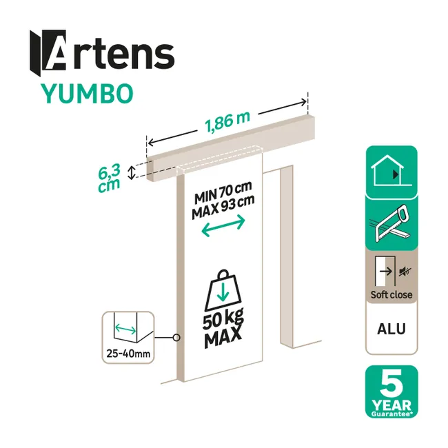 Leroymerlin Sistema scorrevole Atelier bianco per anta in legno e metallo L 1 86 m Economico