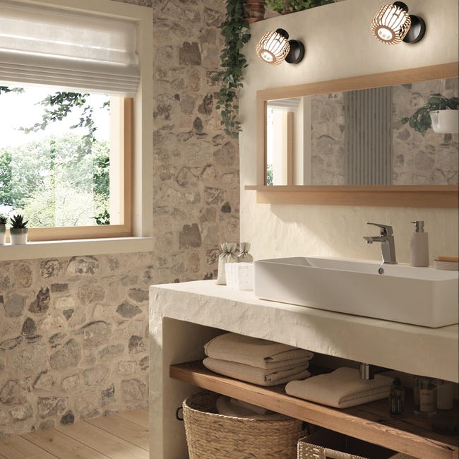 Leroymerlin Rivestimento decorativo in gres porcellanato Rocce beige da interno / esterno Ritorno libero