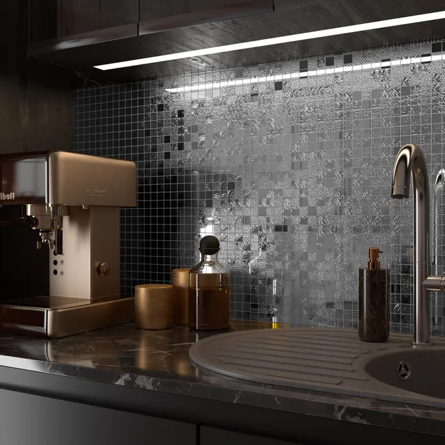 Leroymerlin Mosaico in vetro Ice Mirror argento L 29.7 x L 29.7cm x Sp. 4 mm Rilascio limitato