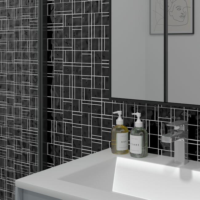 Leroymerlin Mosaico in vetro Square nero L 30 x L 30cm x Sp. 4 mm ACQUISTA ORA