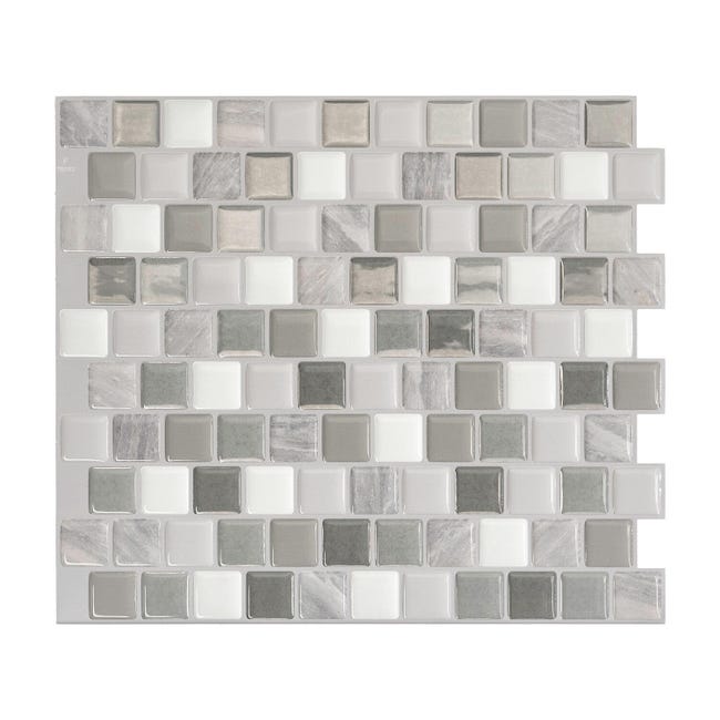 Leroymerlin Piastrella adesiva Brixia Casoria SMART TILES grigio 22.48 x 25.91 cm spessore 2 mm confezione da 4 pezzi Ultimi due giorni
