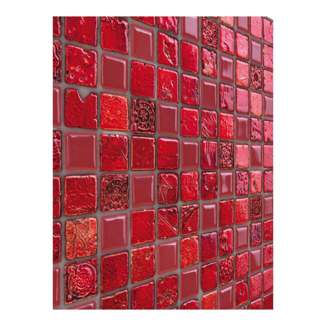 Leroymerlin Mosaico in pietra Lacca Rossa rosso L 30 x L 30cm x Sp. 8 mm Fino al 50% di sconto