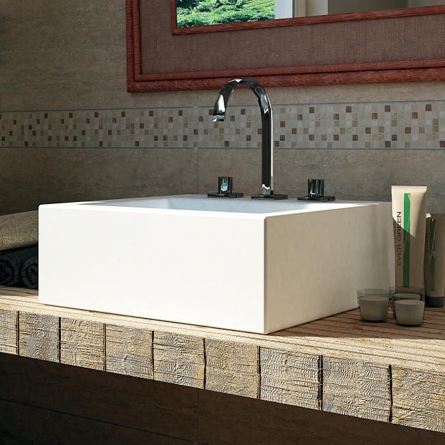 Leroymerlin Mosaico in pietra Travertino15 multicolore L 30 x L 30.5cm x Sp. 8 mm Only for today