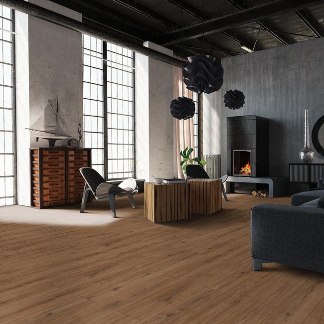 Leroymerlin Pavimento laminato ARTENS Waterwood marrone resistente all'acqua Sp 7mm Trasporto libero internazionale