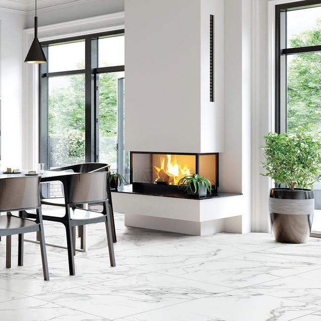 Leroymerlin Piastrella da pavimento e rivestimento interno ed esterno rettificato Silk Marble in gres porcellanato satinato grigio 120 x 60cm Sp. 9.2 mm traffico molto intenso (pei 5/5) 2025