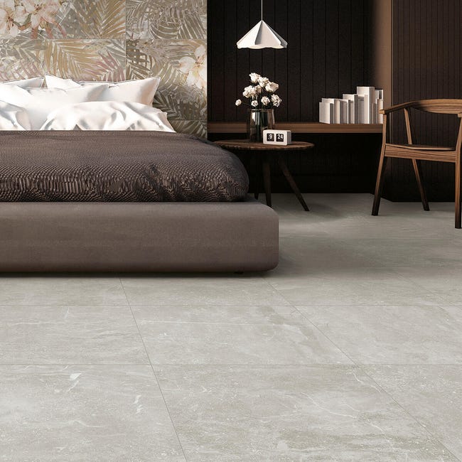 Leroymerlin Piastrella da pavimento e rivestimento interno ed esterno rettificato PATH in gres porcellanato opaco grigio 60 x 60cm Sp. 9.2 mm traffico molto intenso (pei 5/5) R10 Italy