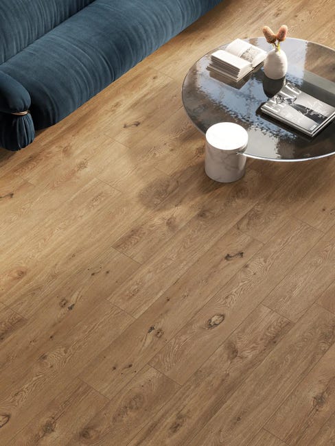 Leroymerlin Piastrella da pavimento e rivestimento interno rettificato Fable in gres porcellanato smaltato opaco marrone 120 x 20cm Sp. 9 mm traffico intenso (pei 4/5) R9 Qualità