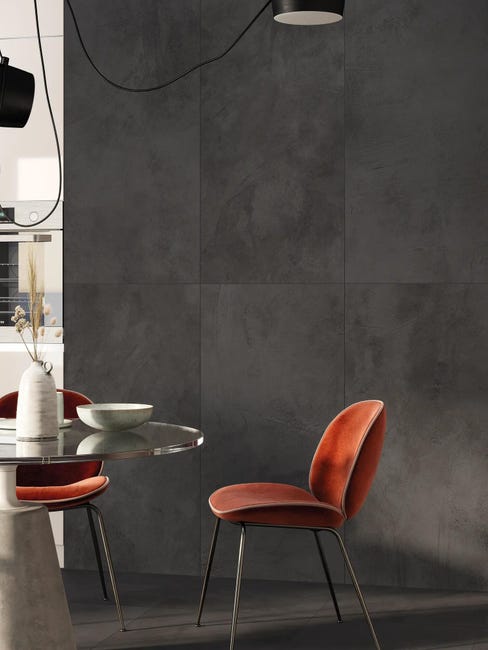 Leroymerlin Piastrella da pavimento e rivestimento interno rettificato Kaleidos in gres porcellanato smaltato opaco antracite 120 x 60cm Sp. 9 mm traffico intenso (pei 4/5) R9 Pezzi Unici