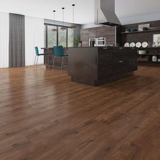 Leroymerlin Pavimento laminato ARTENS H20 GANDIS noce scuro resistente all'acqua Sp 10mm Affare Del Giorno