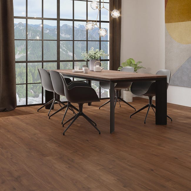 Leroymerlin Pavimento laminato ARTENS H20 GANDIS noce scuro resistente all'acqua Sp 10mm Affare Del Giorno