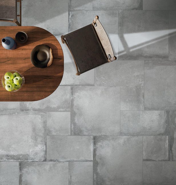 Leroymerlin Piastrella da pavimento esterno VALDORCIA in gres porcellanato smaltato opaco grigio 60 x 60cm Sp. 9 mm traffico intenso (pei 4/5) R11 Saldi