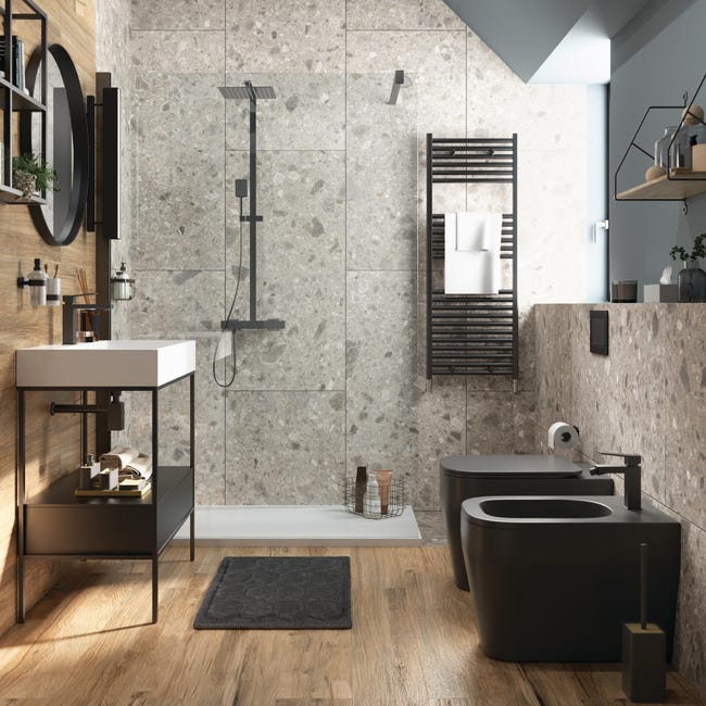 Leroymerlin Rubinetto per bidet Studio nero spazzolato lucido SENSEA Vendite Flash