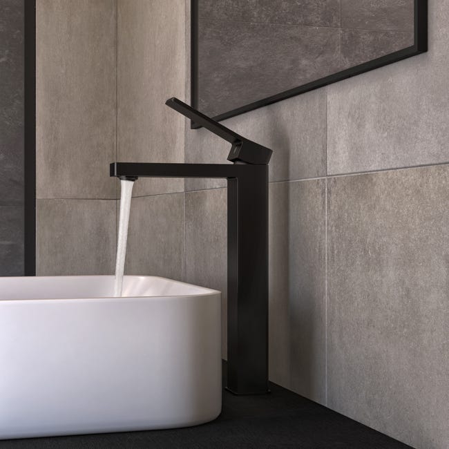 Leroymerlin Rubinetto per lavabo Studio nero cromato opaco SENSEA H 35 cm Sconto di tempo limitato