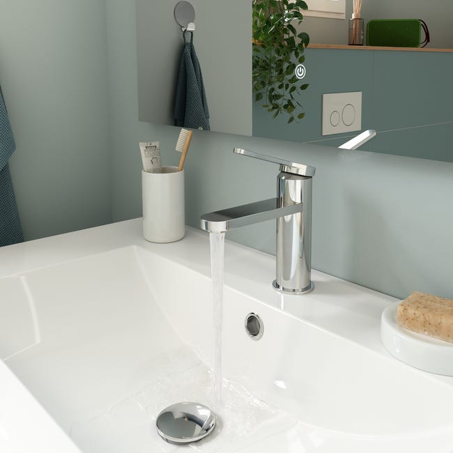 Leroymerlin Rubinetto per lavabo a canna media Essential cromato lucido SENSEA H 15.05 cm Negozio online di fabbrica