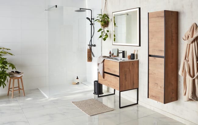 Leroymerlin Rubinetto per lavabo a canna media Studio nero spazzolato opaco SENSEA H 16 cm Fornitura limitata