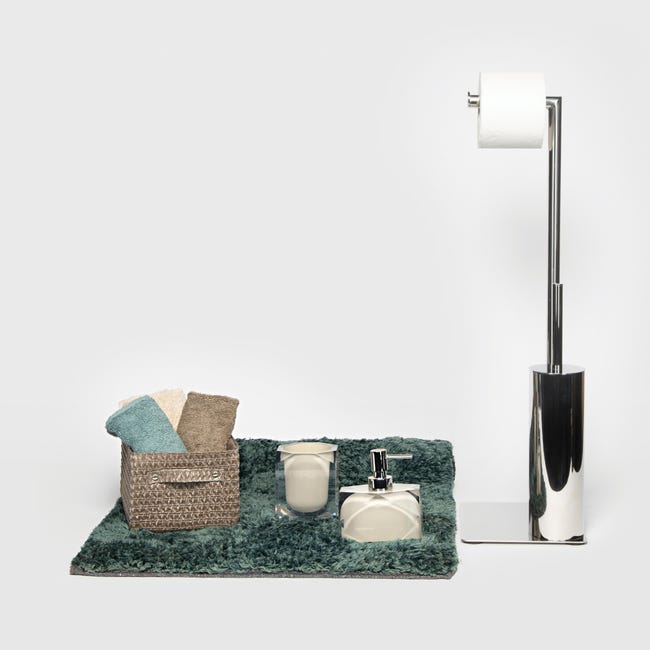 Leroymerlin Piantana porta rotolo e porta scopino wc Poseidon inox lucido Offerta esclusiva