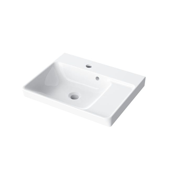 Leroymerlin Lavabo integrale a incasso bacino al centro rettangolare Easy L 51.4 x H 6 x P 42.4 cm in ceramica bianco Offerta Pasqua