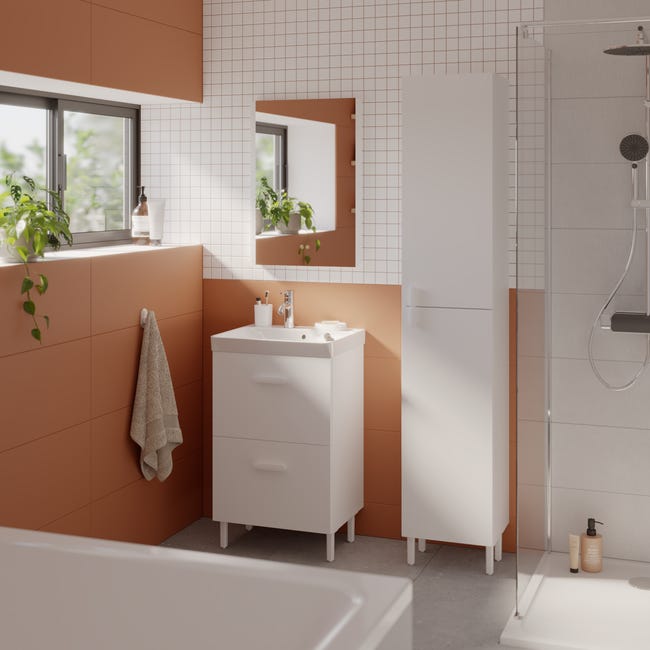 Leroymerlin Lavabo integrale a incasso bacino al centro rettangolare Easy L 51.4 x H 6 x P 42.4 cm in ceramica bianco Offerta Pasqua