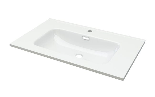 Leroymerlin Lavabo da appoggio New a incasso rettangolare in ceramica L 75 x P 46 x H 1.8 cm bianco Offerta Anniversario