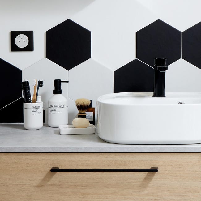Leroymerlin Lavabo da appoggio Remix rettangolare in ceramica L 42.9 x P 39.7 x H 16 cm bianco Smaltimento dello stoccaggio