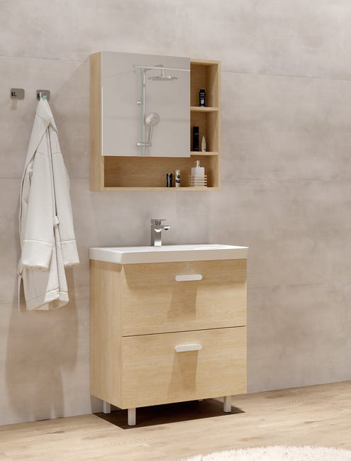 Leroymerlin Lavabo integrale a incasso bacino al centro rettangolare Easy L 71.4 x H 15.5 x P 42.4 cm in ceramica bianco Online Outlet