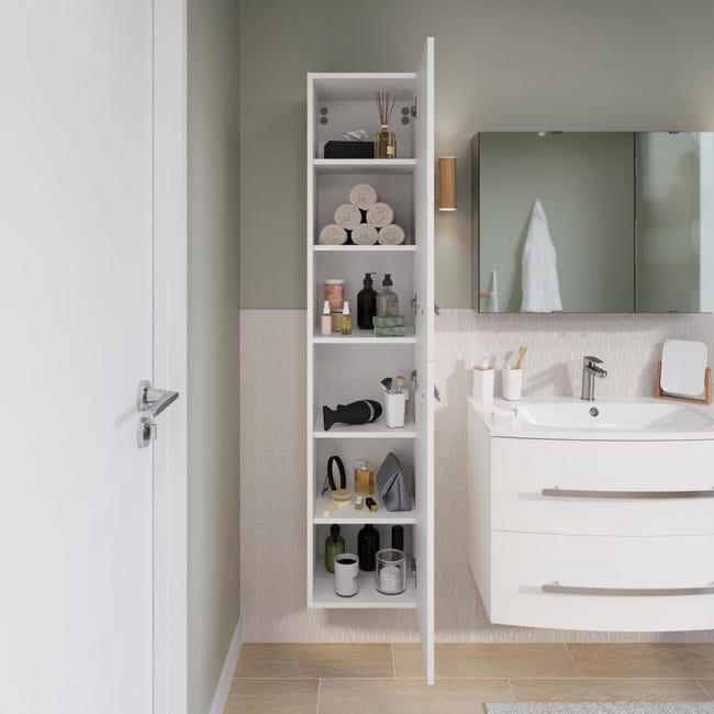 Leroymerlin Mobile da bagno sotto lavabo Perla bianco laccato opaco L 81.2 x H 53.7 x P 47.5 cm 2 cassetti lavabo non incluso Bestseller