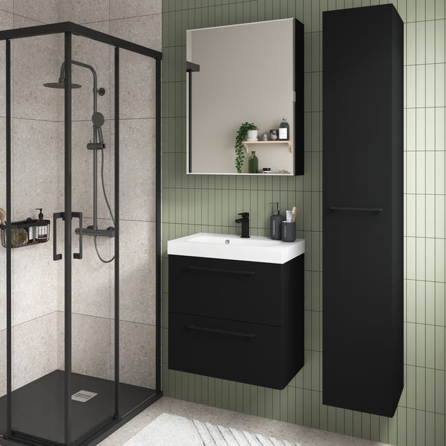 Leroymerlin Anta mobile da bagno nero SENSEA L 30 x H 172.9 x Sp 1.8 cm Comprane uno, ottenene uno gratis