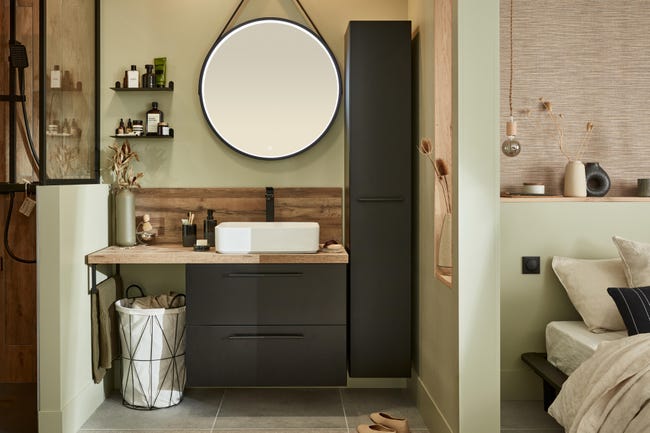 Leroymerlin Anta mobile da bagno nero SENSEA L 30 x H 172.9 x Sp 1.8 cm Comprane uno, ottenene uno gratis