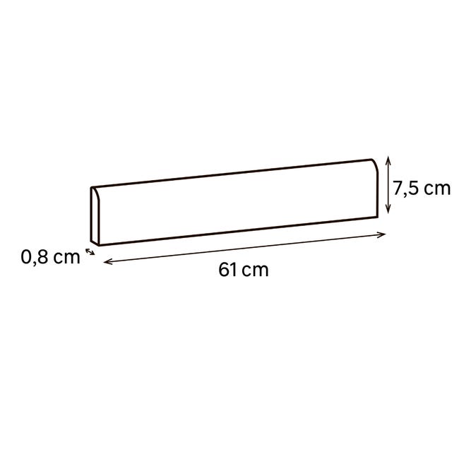 Leroymerlin Piastrella battiscopa Karin colore grigio H 7.5 x L 123 cm x Sp 8 mm Ultimi due giorni