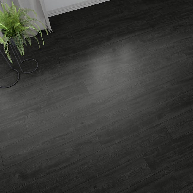 Leroymerlin Pavimento laminato ARTENS Oak black nero resistente all'acqua Sp 8mm Offerta speciale della fabbrica