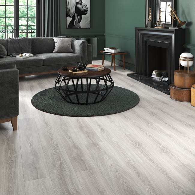 Leroymerlin Pavimento laminato ARTENS DESIGN Fernie grigio resistente all'acqua Sp 12mm In vendita