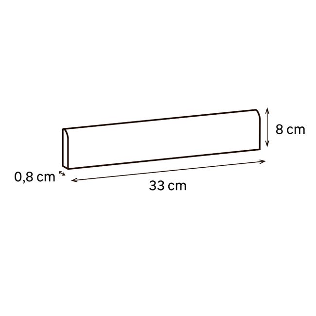 Leroymerlin Piastrella battiscopa colore nero H 8 x L 33.3 cm x Sp 8 mm Promozione