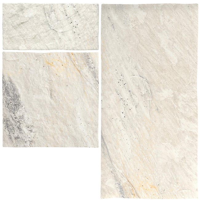 Leroymerlin Piastrella da pavimento e rivestimento esterno Crystal in gres porcellanato opaco bianco e beige 50 x 25cm Sp. 9 mm traffico intenso (pei 4/5) R11 Soddisfazione Garantita