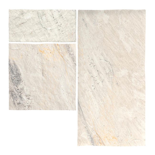 Leroymerlin Piastrella da pavimento e rivestimento esterno Crystal in gres porcellanato opaco bianco e beige 50 x 25cm Sp. 9 mm traffico intenso (pei 4/5) R11 Soddisfazione Garantita