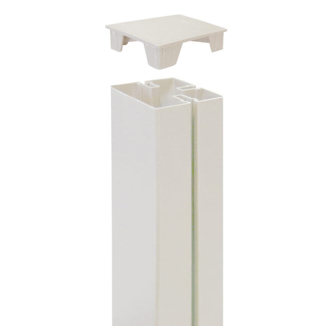 Leroymerlin Terminale per palo quadrato MOSAIC PRIVAT in polipropilene Bianco H 6 x L 6 x P 6 cm 2 pezzi Prezzo Ridotto