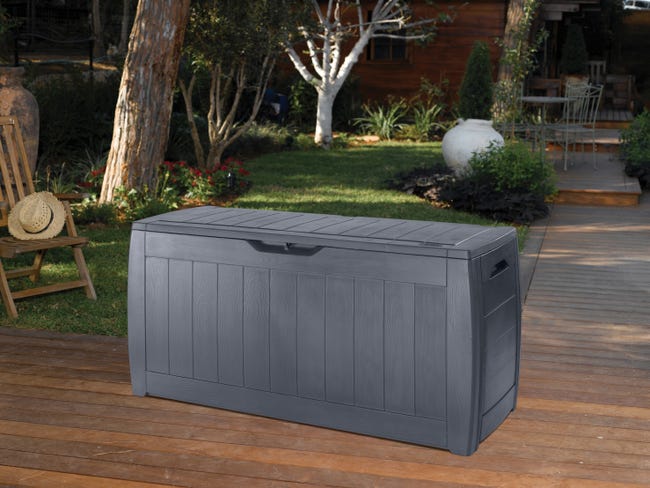 Leroymerlin Baule KETER Hollywood in polipropilene antracite L 118 x H 57 x P 45 cm Saldi Di Fabbrica