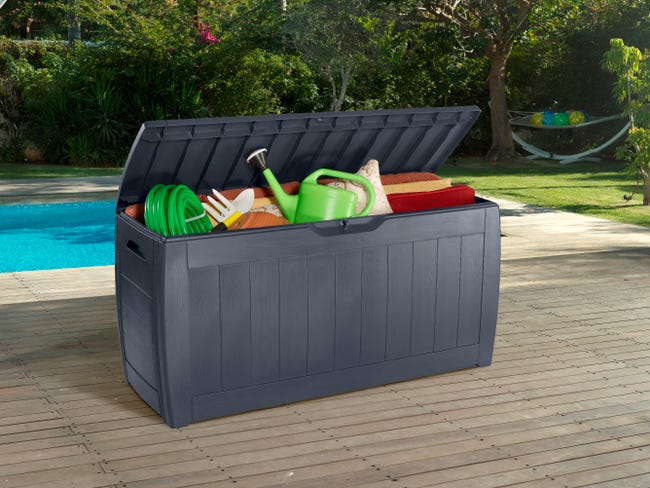 Leroymerlin Baule KETER Hollywood in polipropilene antracite L 118 x H 57 x P 45 cm Saldi Di Fabbrica